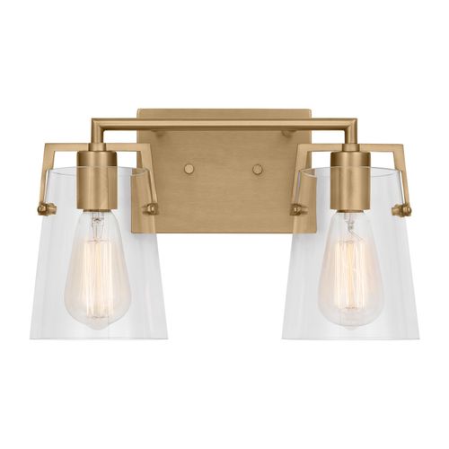 Satin Brass Two Light Bath from the Crofton Collection