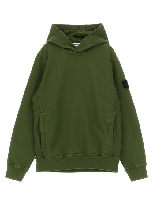 Badge Logo Cotton Hoodie — Olive