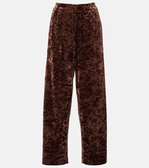 Velvet straight pants