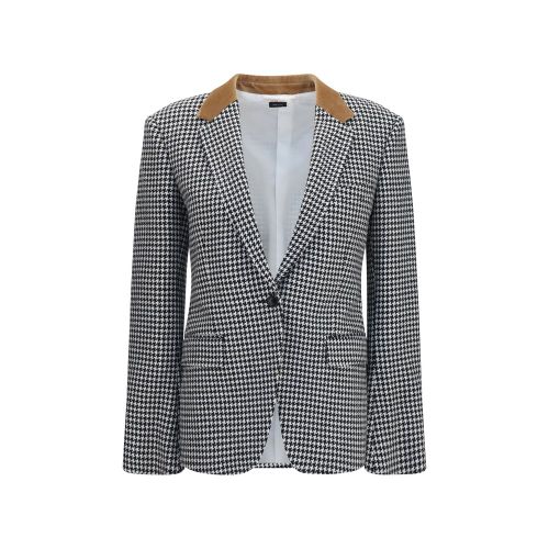 Houndstooth Cashmere Blazer — Multicolor