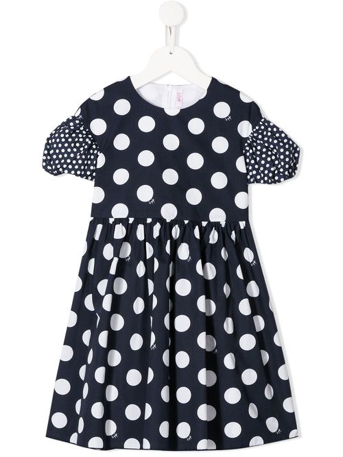 Spotted midi dress - Blue