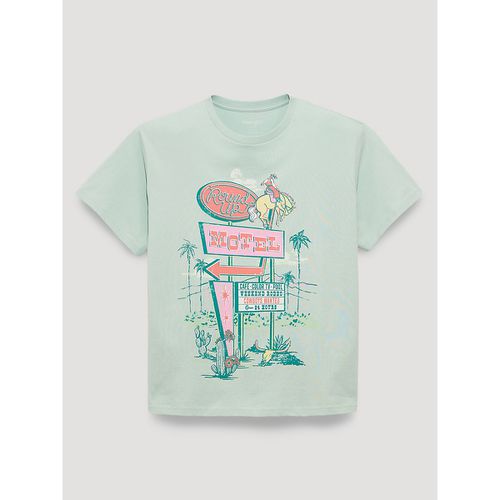 Round Up Motel Girlfriend Graphic Tee in Lichen Heather