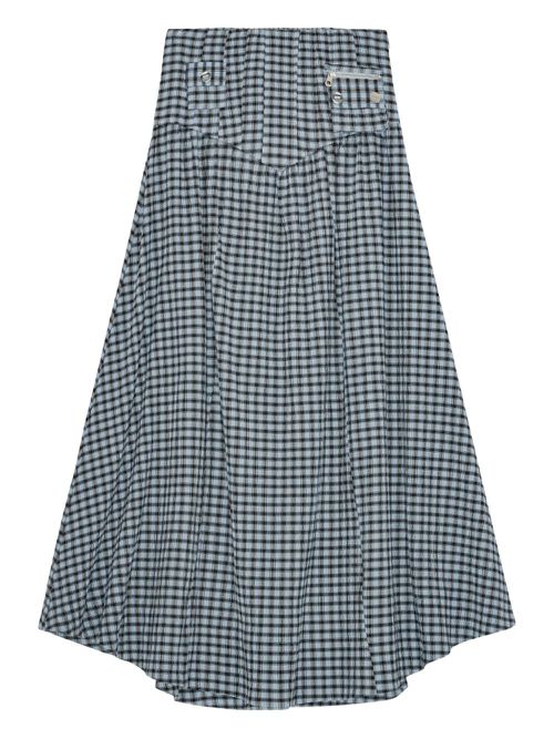 GANNI checkered skirt - Blue