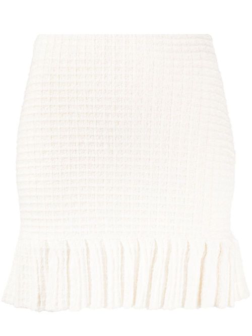Textured knit skirt - White