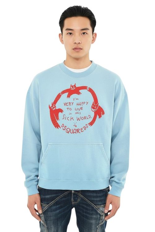 Light Blue Graphic Sweatshirt