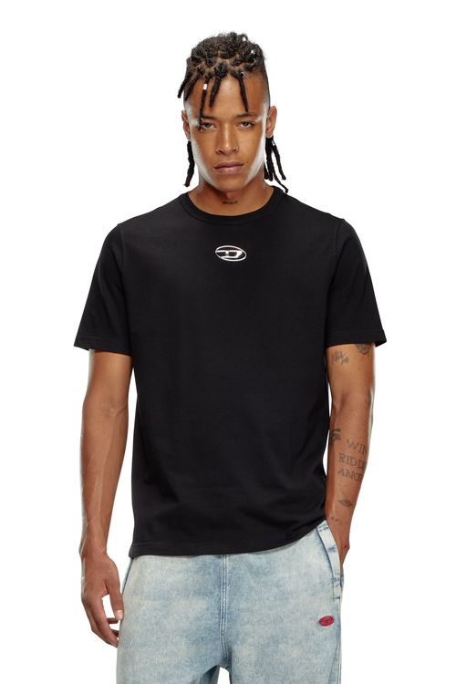 T-shirt with injection moulded logo - T-Shirts - Man - Black