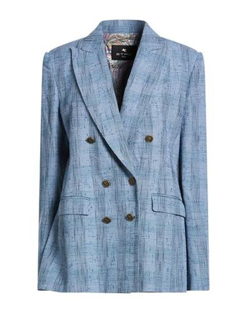 Woman Blazer Pastel blue Size 6 Linen, Viscose, Cotton, Polyester, Elastane