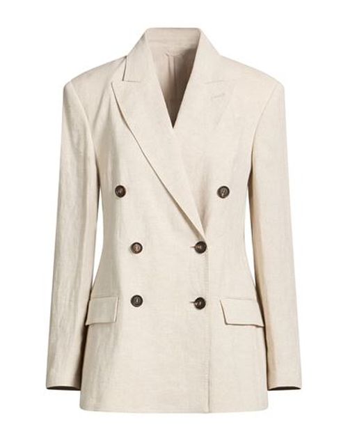 Woman Blazer Beige Size 6 Linen, Polyester, Polyamide, Brass