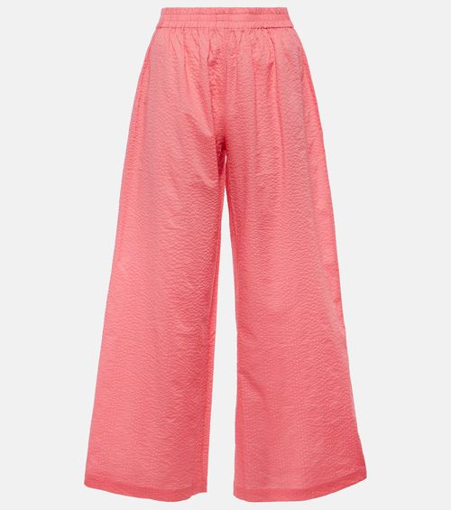 Mika high-rise cotton wide-leg pants