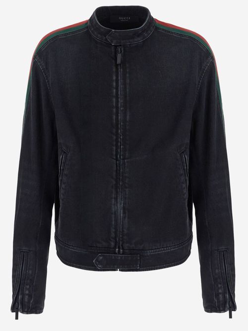 Cotton Biker Jacket — Black