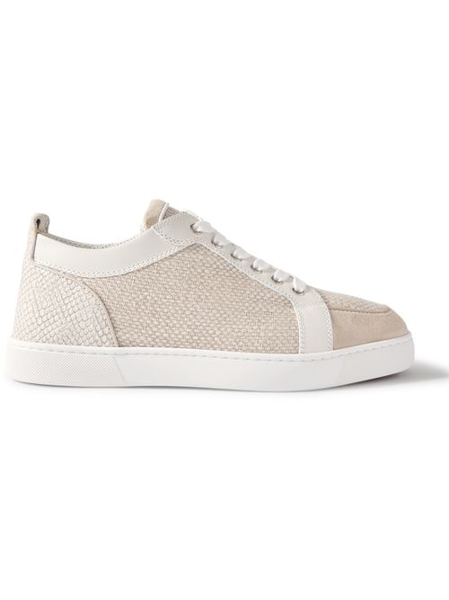 Rantulow Canvas, Snake-Effect Leather and Suede Sneakers