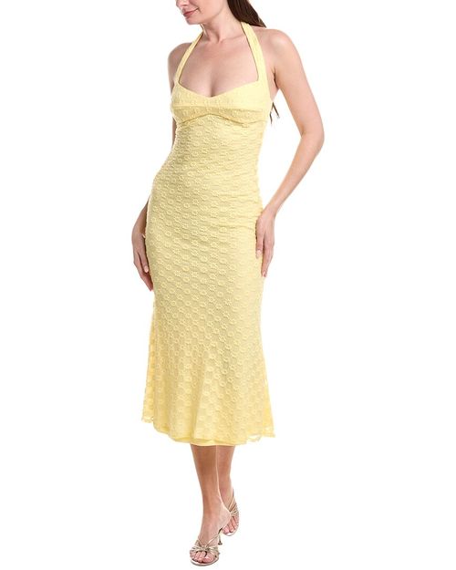 Mariko Halter Neck Maxi Dress