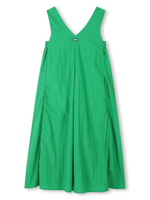 Logo-appliqué midi dress - Green