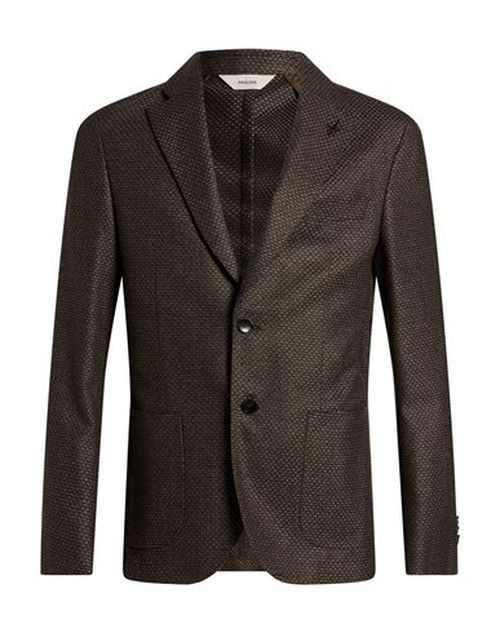 Man Blazer Dark brown Size 38 Wool, Polyamide, Cotton