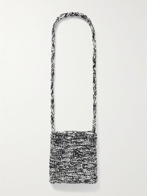 Men - Crocheted Wool and Cotton-Blend Pouch