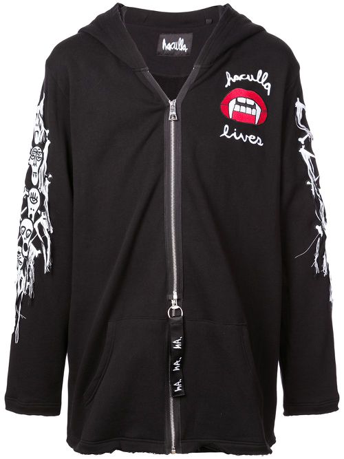 Captive zipped hoodie - Black