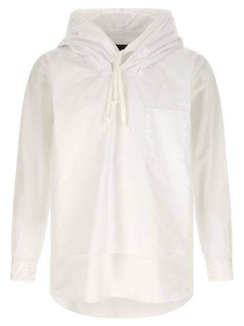 White Double Layer Hoodie