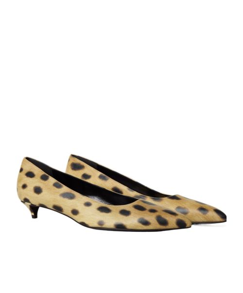 Leopard-print kitten-heel pumps