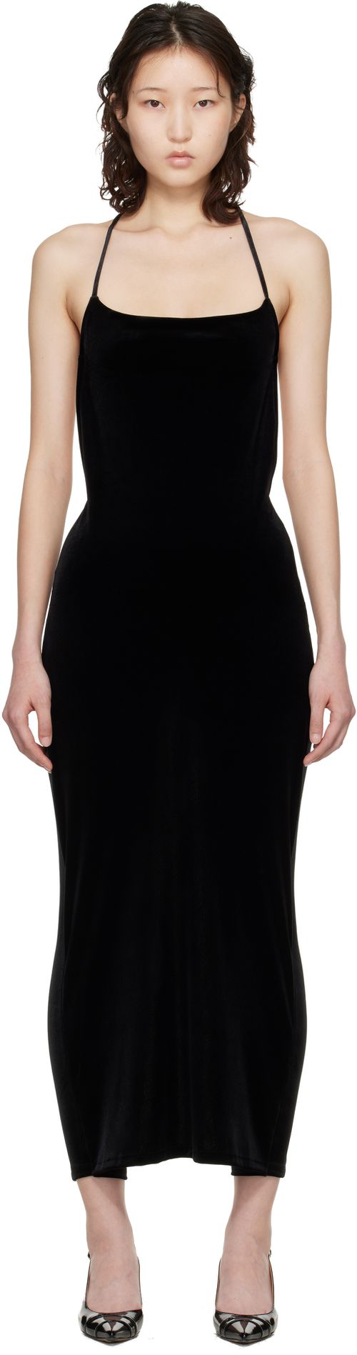 Black Installed Leggings Maxi Dress