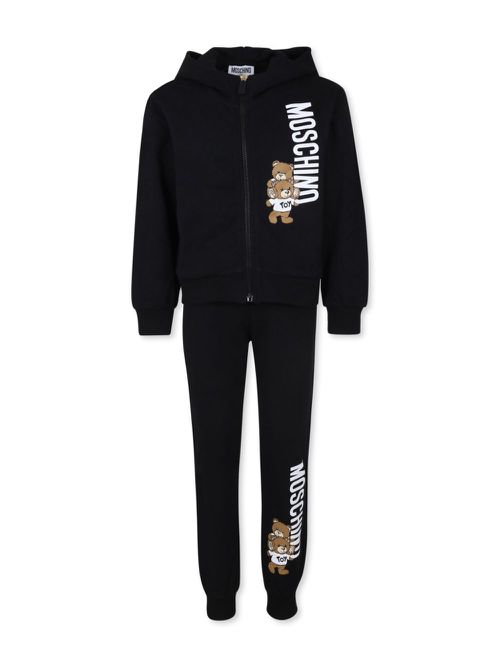 Teddy Bear-print cotton tracksuit - Black