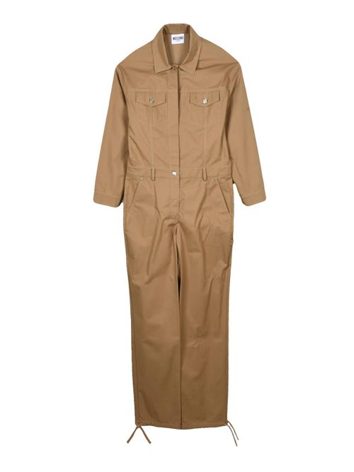 Beige Cotton Jumpsuit