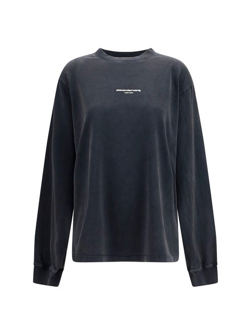 Logo-Embroidered Long-Sleeve T-Shirt — Black