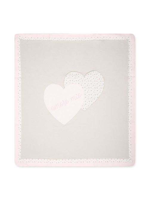 Heart-patch cotton blanket - Neutrals