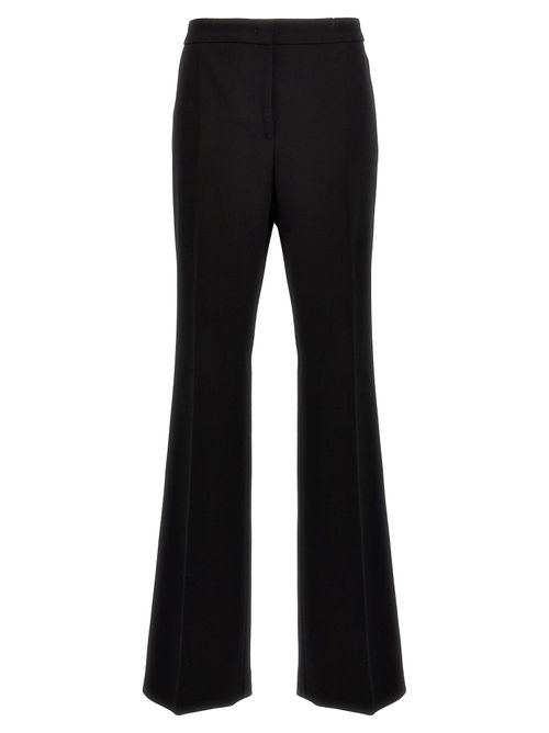 Wool Blend Crepe Trousers — Black
