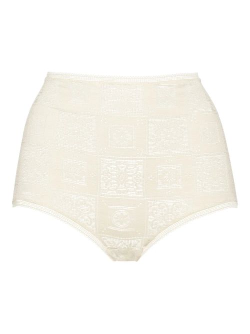 Geometric Lace Bikini Bottom — Ivory