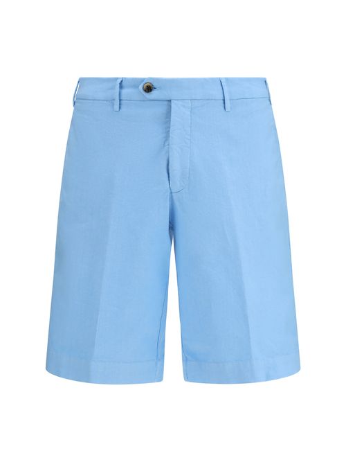 Extended Flap Bermuda Shorts — Blue