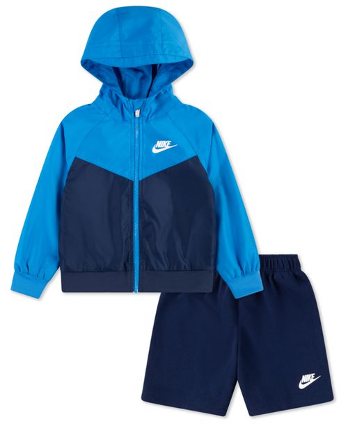 Boys Toddler 2T-4T 2-Piece Windrunner Long-Sleeve Jacket and Shorts Set - Midnight Navy