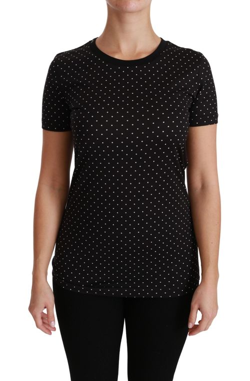 Dotted Cotton T-Shirt — Black