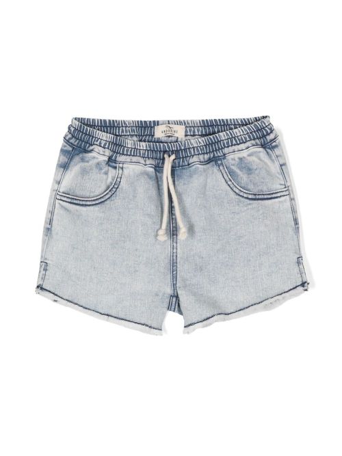 Raw-edge mini shorts - Blue