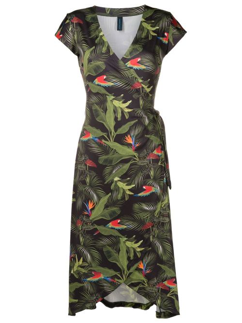 Falcão botanical-print dress - Green