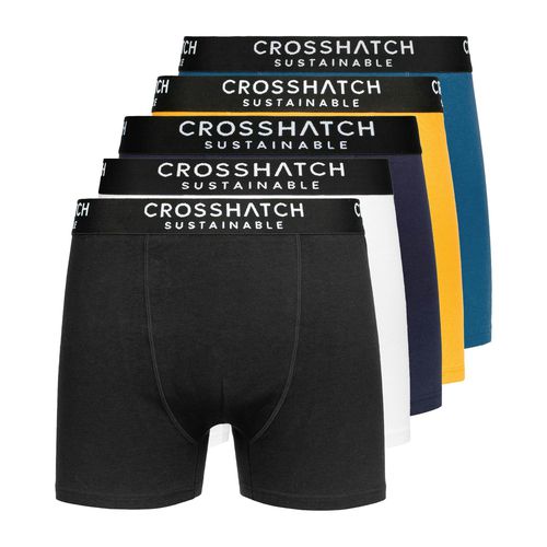 Crosshatch Mens Orlander Boxer horts Pack - Black/Blue/Mustard/White - - Black/Blue/Mustard/White - 95% Cotton/5% Elastane