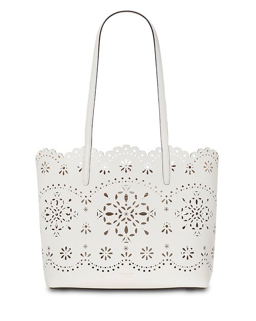 Do It All Spade Flower Perforated Fine Grain Leather Large Tote