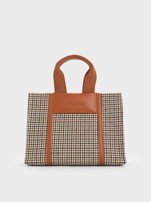 Charles & Keith - Mini Shalia Checkered Tote Bag