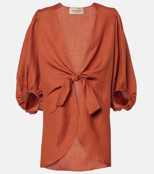 Solid linen-blend shirt