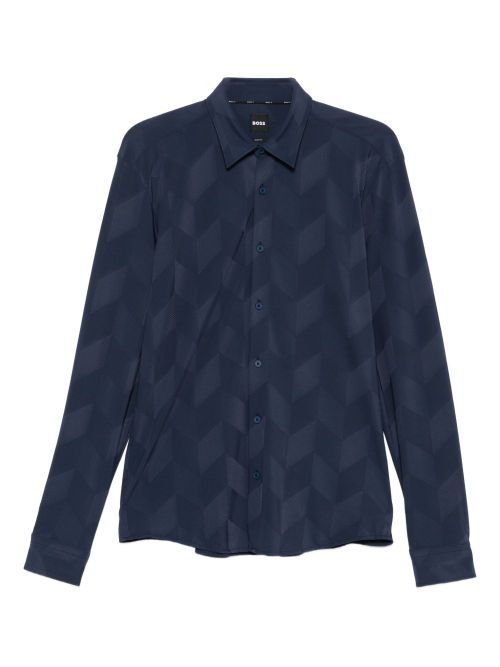 Geometric-pattern shirt - Blue