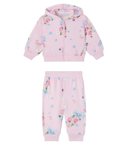 Floral zip-up hoodie and sweatpants set