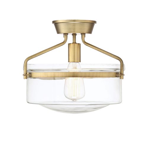 Trade Winds Gardner Glass Ceiling Light in Natural Brass - TW80016-NB