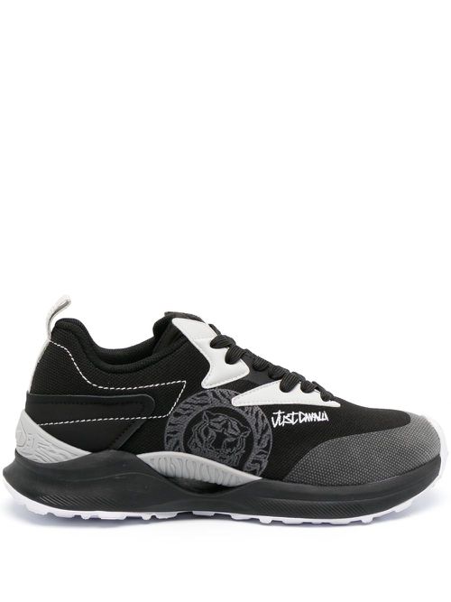 Lace-up panelled sneakers - Black
