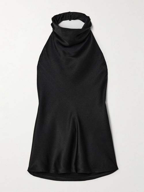 Eliana Silk-satin Halterneck Top