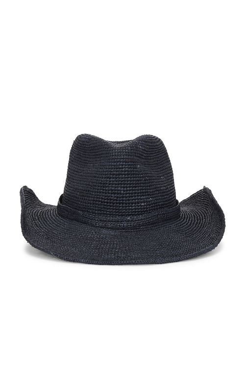 Janessa Leone Sacha Cowboy Hat in Navy - Navy. S also in M
