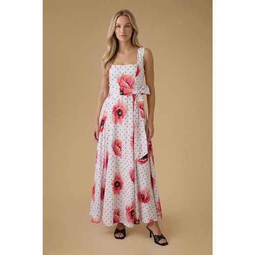 Oasis Women's Square Neck Cotton Occasion Maxi Dress in Ivory