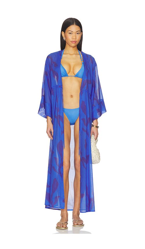Vix Swimwear Yumi Long Cover Up Dress in Blue. - XS also in S