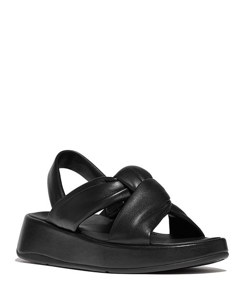 Women's F-Mode Almond Toe Knotted Strap Flatform Sandals