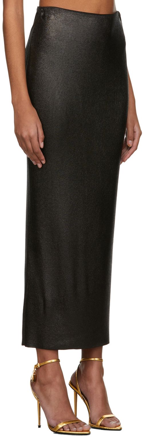Metallic-thread high-rise skirt