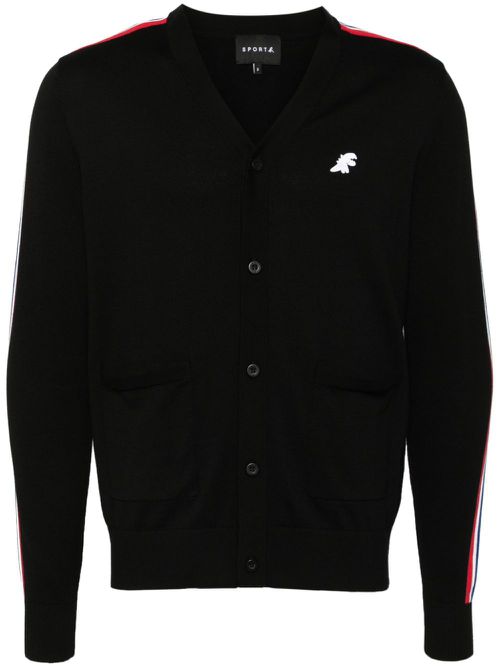Tape-detail cardigan - Black