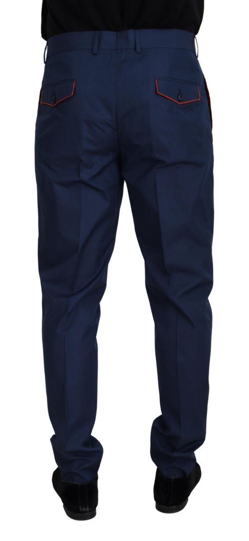Cotton-Silk Blend Chinos — Navy